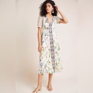 Anthropologie Geisha Designs Donna Floral Midi Dress